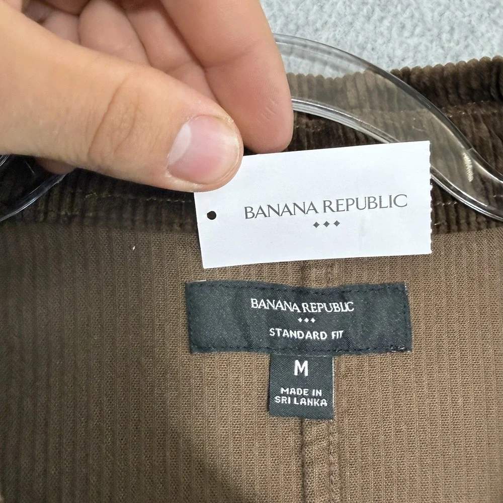 Banana Republic chore jacket Mens M Corduroy Dark Brown Coat NEW NWT Cord Preppy